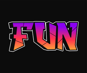 Fun word trippy psychedelic graffiti style letters.Vector hand drawn doodle cartoon logo Fun illustration. Funny cool trippy letters, fashion, graffiti style print for t-shirt, poster concept
