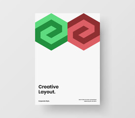 Simple mosaic hexagons journal cover concept. Modern poster design vector template.