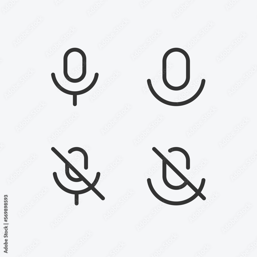 Poster set of microphone icons with different signal levels in flat style. sound icon vector illustration. 