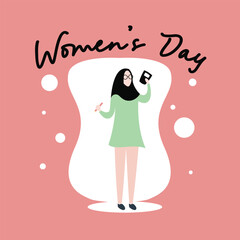 Happy women's day illustration with hijab girl