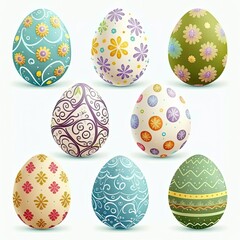 easter eggs set , ai generated