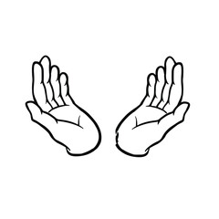 Praying hands gesture line art Vector, drawing art styles good for logo, element, ornament, icon