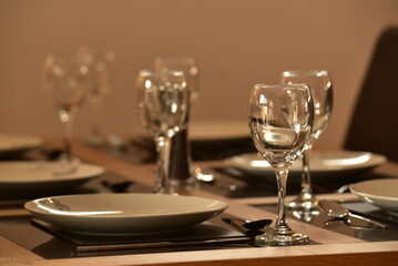 table setting in a restaurant or home