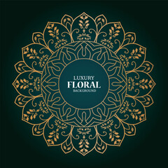 luxury ornamental mandala design background in gold color