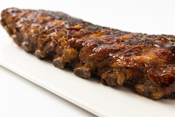 pork ribs on a white background