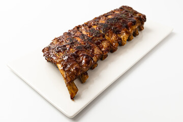 pork ribs on a white background