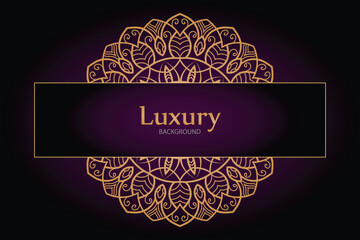 luxury ornamental mandala design background in gold color