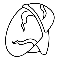 Human liver icon flat vector illustration of human organs body liver symbol for web design medicine anatomy for clinic hospital