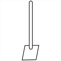 Vector, Image of rice field hoe, Black and white color, with transparent background