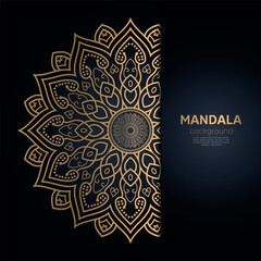 luxury ornamental mandala design background in gold color