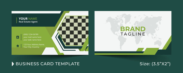 Corporate Real Estate Agent and Home Sales Business Card Template Design