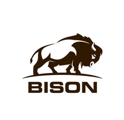 Bison buffalo symbol, vector icon with wild bull © Vector Tradition