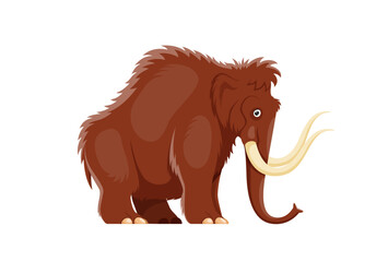 Cartoon mammoth, extinct animal character