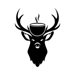 Deer coffee logo vector image