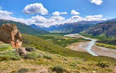 view of the valley in el chalten, patagonia argentina