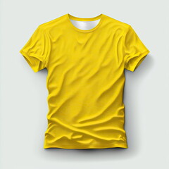 blank yellow t-shirt with white background, Made by AI,Artificial intelligence