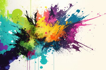 Fototapeta premium Abstract paint color background with splashes, oil paint, vector illustration, Made by AI,Artificial intelligence
