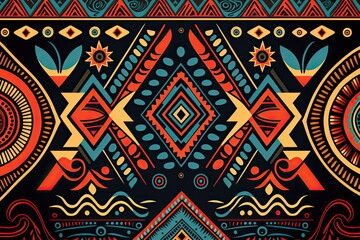 textile repeat pattern of tribal seamless pattern, silk texture, Made by AI,Artificial intelligence