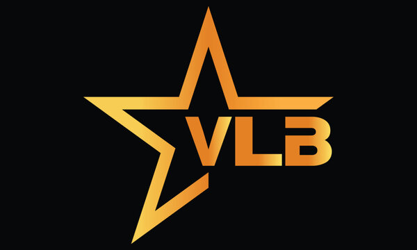 VLB golden luxury star icon three letter logo design vector template. royal logo | luxury logo | jewelry logo | premium logo | iconic logo | Victoria logo |	