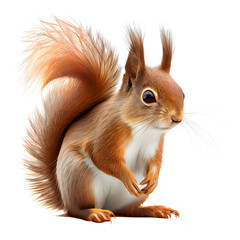 Behold the adorable squirrel, captured in stunning detail in this close-up portrait. Generative AI.