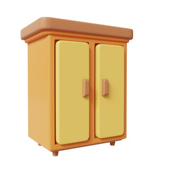 Brown bedroom cupboard 3D Icon