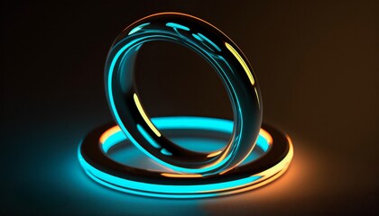 glowing rings on black background