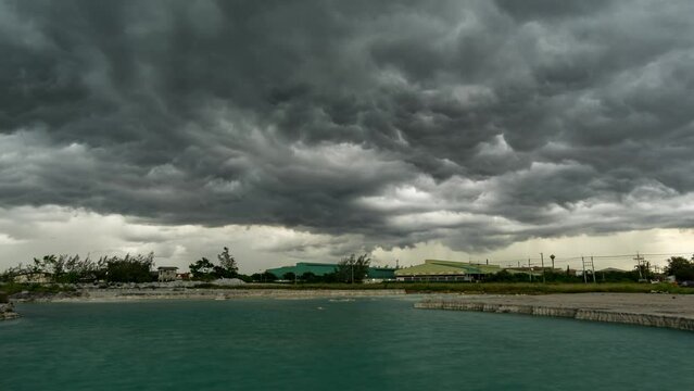 The arcus rain cloud was black and the rain poured into the well.