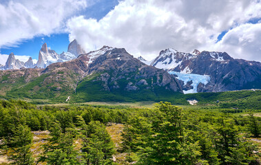view of the valley in el chalten, patagonia argentina