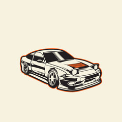 Car Vector Illustration For Conceptual Design. Good for poster, sticker, t shirt print, banner.