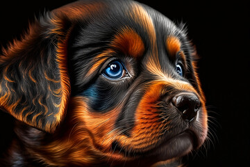 The Adorable Puppy: A Cute Close-Up Portrait. Generative ai