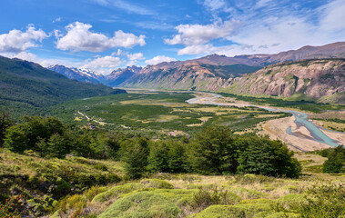 view of the valley in el chalten, patagonia argentina