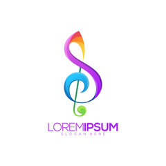 Obraz premium Awesome Colorful Musical Note Premium Logo Vector