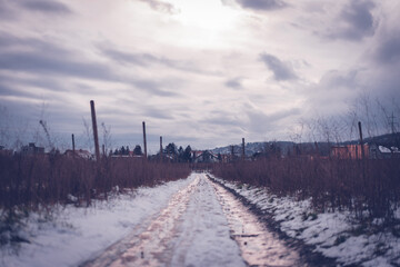 Fototapeta na wymiar Path in winter