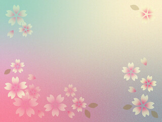 満開の桜　翡翠色