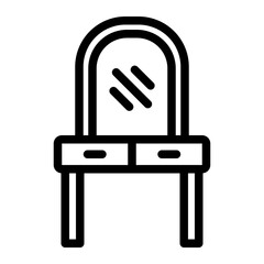 dressing table line icon