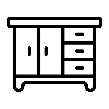 recommend clip art: chest of drawers line icon