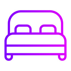 double bed gradient icon