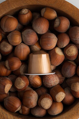 Coffee capsules . hazelnuts