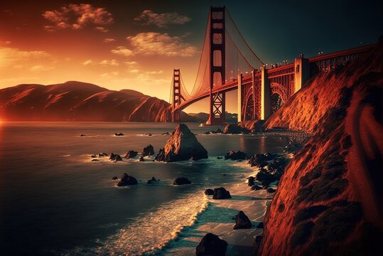 photo of the Golden Gate Bridge that is stunning Generative AI