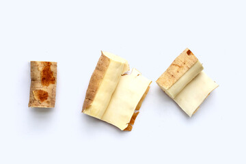 Cassava on a white background.