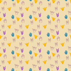 Hand icon style. Vector illustration of hands showing different styles.Texture concept. Wrapping paper.