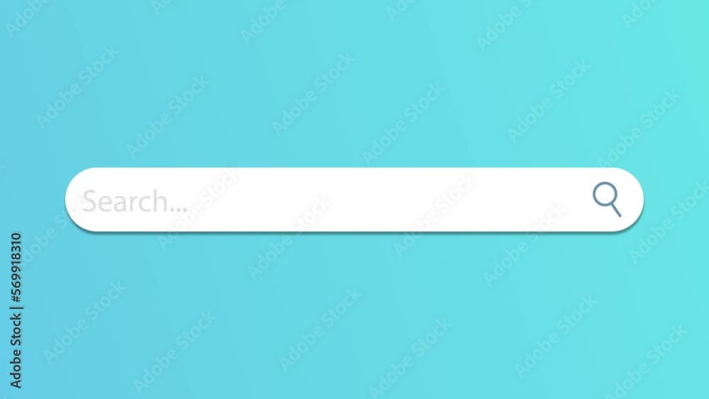 Poster Animation of a web search. Typing into search engine on white background. Search bar icon for ui. Web search. 4K video motion graphic.