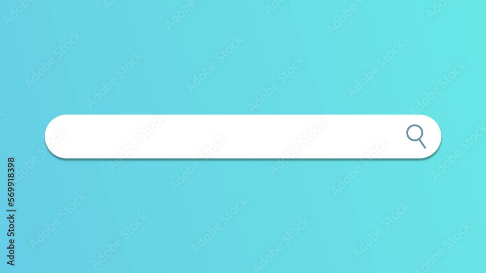 Poster Animation of a web search. Typing into search engine on white background. Search bar icon for ui. Web search. 4K video motion graphic.