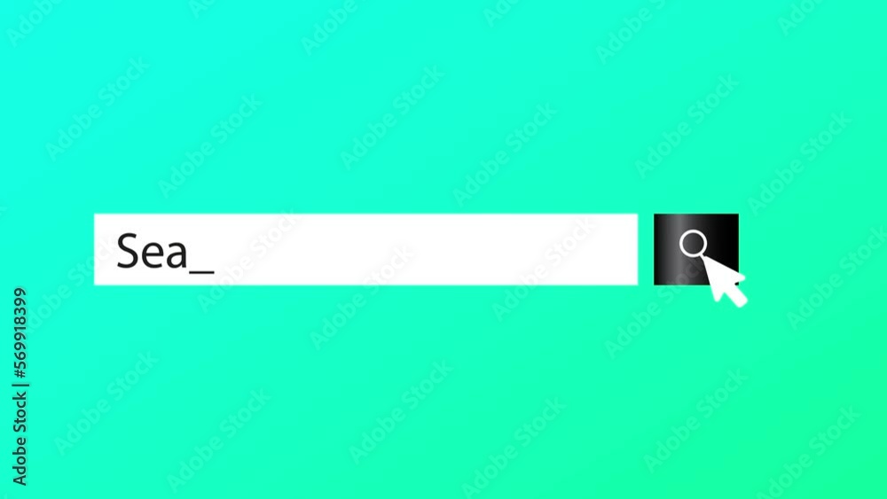Poster Animation of a web search. Typing into search engine on white background. Search bar icon for ui. Web search. 4K video motion graphic.