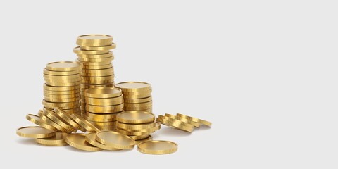 Golden abstract coins. Cash money