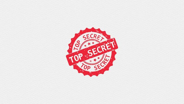 Abstract grunge office rubber stamp with the text top secret and confidential. Motion Graphics