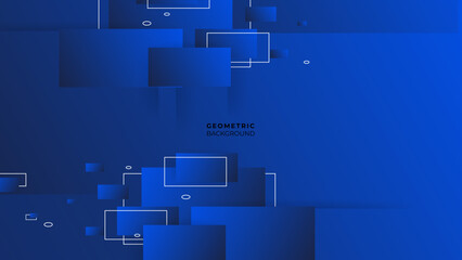 Dark blue vector rectangular background. Geometric background in square style with gradient, dynamic and sport banner concept.