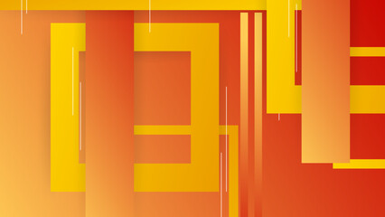 Abstract geometric web banner template on orange background for design brochure, website, flyer.