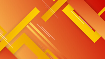 Abstract geometric web banner template on orange background for design brochure, website, flyer.
