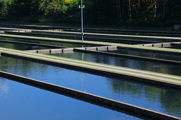 Fish farming concrete ponds in Austria